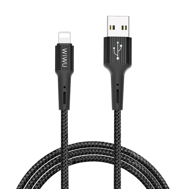 WiWU G30 lightning to USB Charging Cable Gear Nylon Braided Light ning Charging Cable Compatibility with iPhone