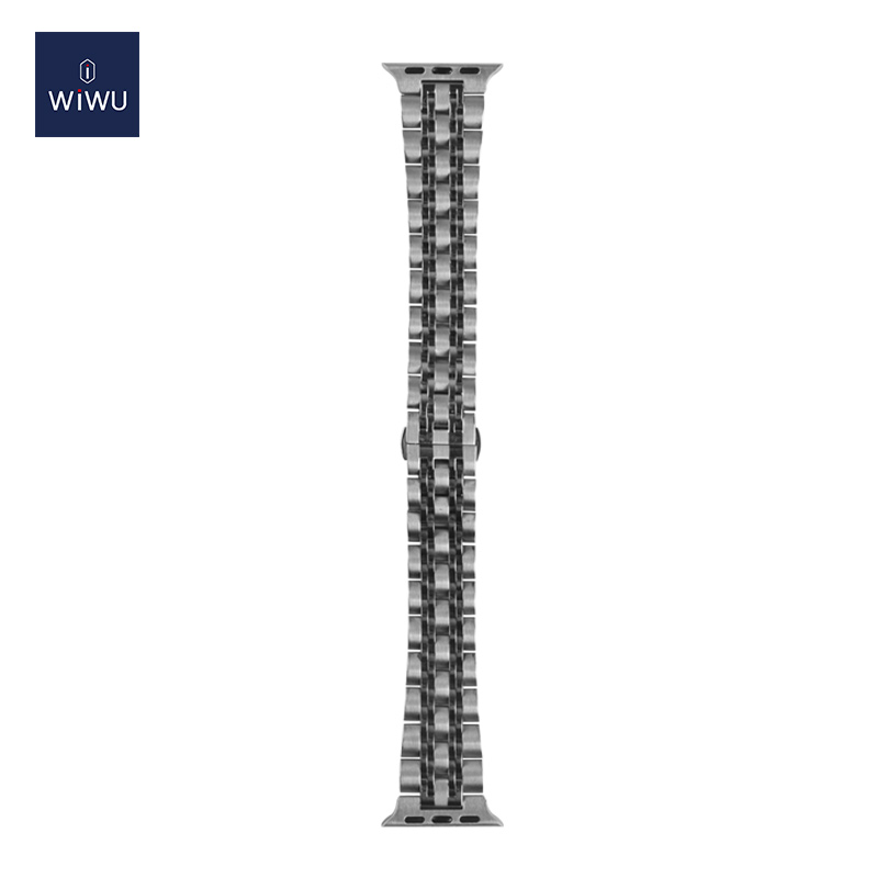 WiWU Seven Beads Steel Watch Band Replacement Strap Adjustable Metal Loop 38 40 42 44mm