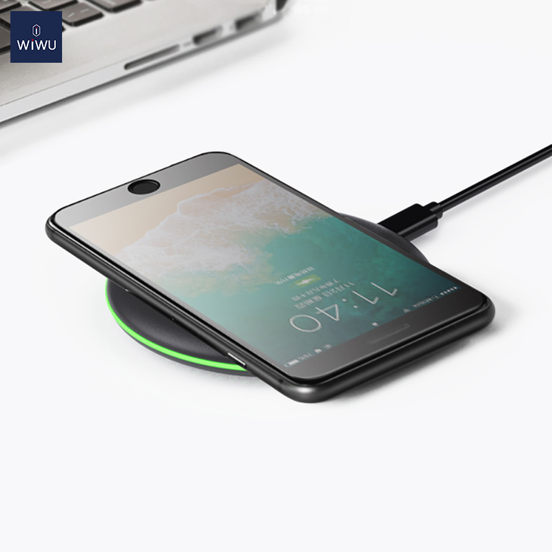 WiWU M4 Black ABS Type C 15W Support iOS Android Mobile Phone Wireless Charging Charger