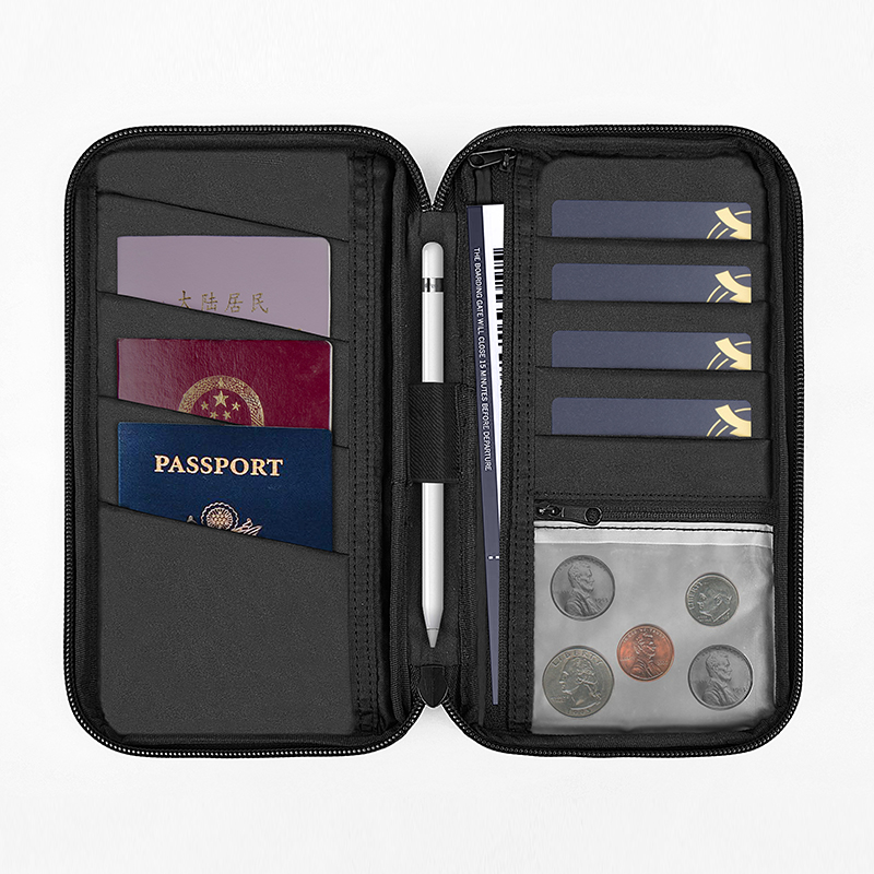 WiWU Travel Passport Pouch Mate Accessories Organizer Case with Hand Shoulder Strap Wallet Gadget Case