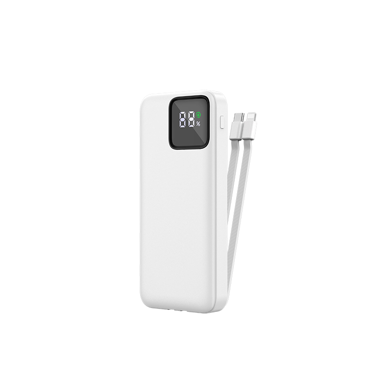 WiWU 10000mAh Large Capactity LED Display Power Bank with USB C Charging Cable for Cell Phone