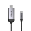 WiWU X9 Nylon Aluminum Alloy Type C To HDMI Black Audio Cable For Type C Devices