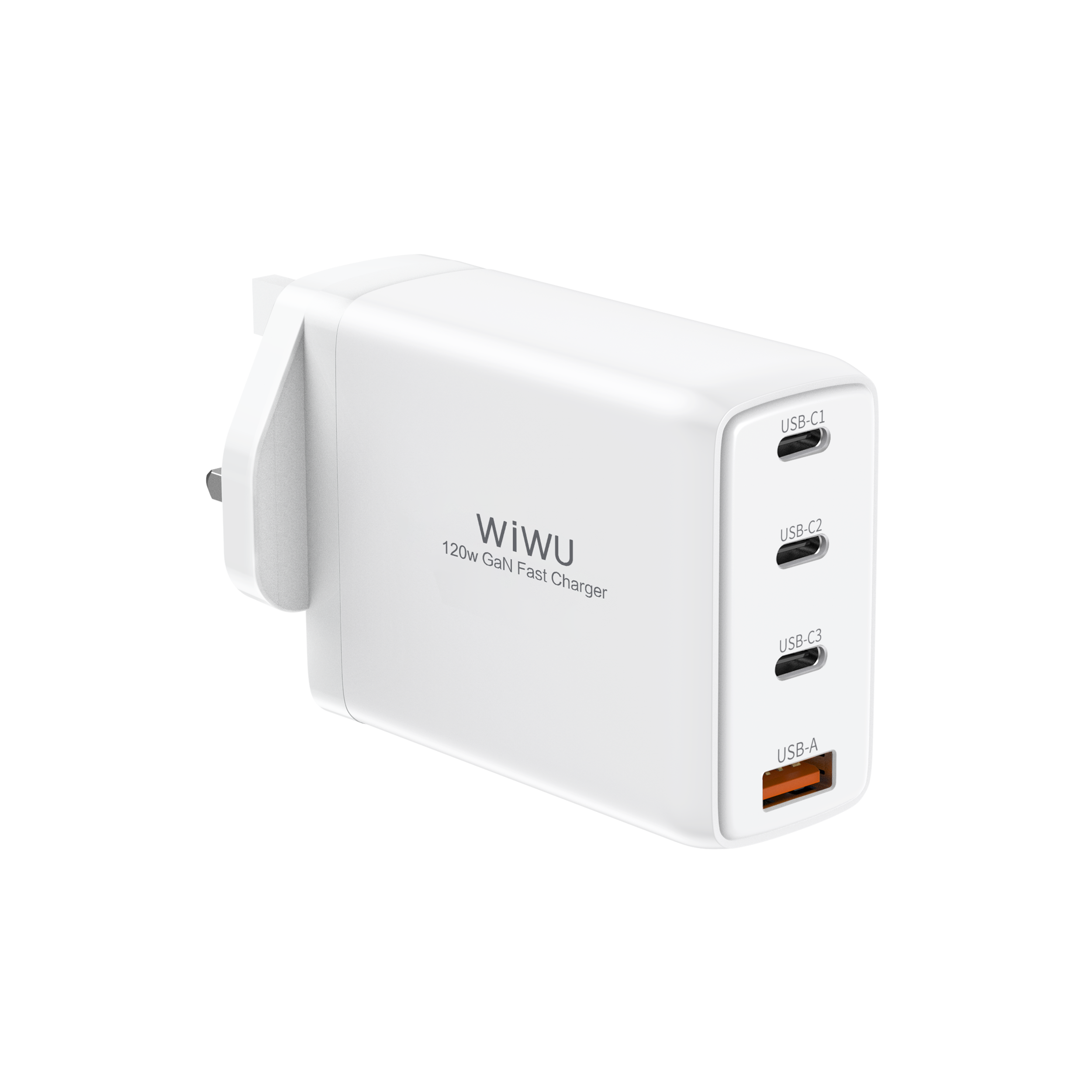 WIWU 120W USB Wall Charger 4 in 1 Mini GaN Quick Charger for Mobile Laptop UK EU US Plug Fast Charging